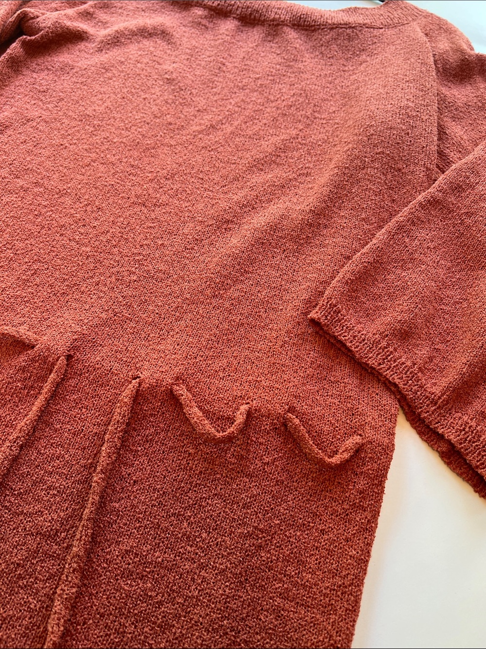Rust Textured Boatneck Women's Sweater Dress